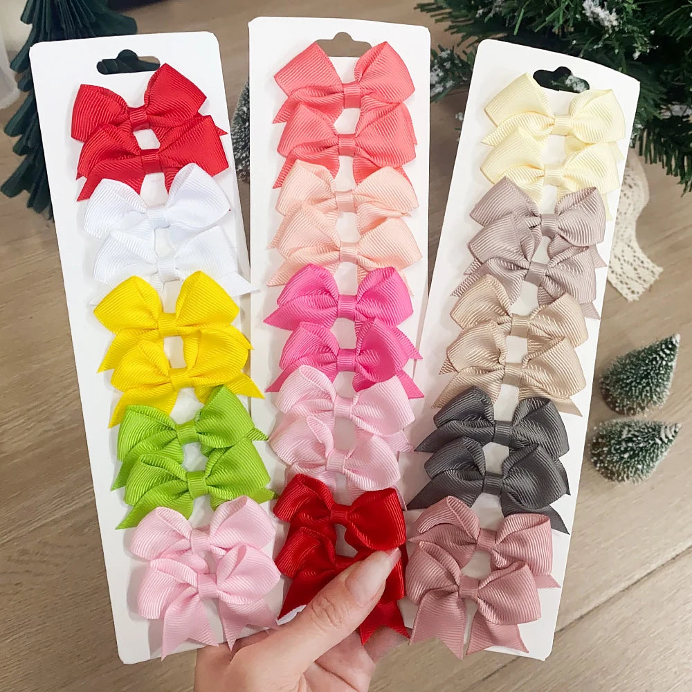 Baby Bow Hair Clips 10 piece set