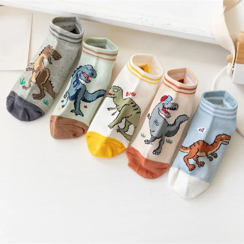 Comfy Dino Socks for Kids-5 pairs