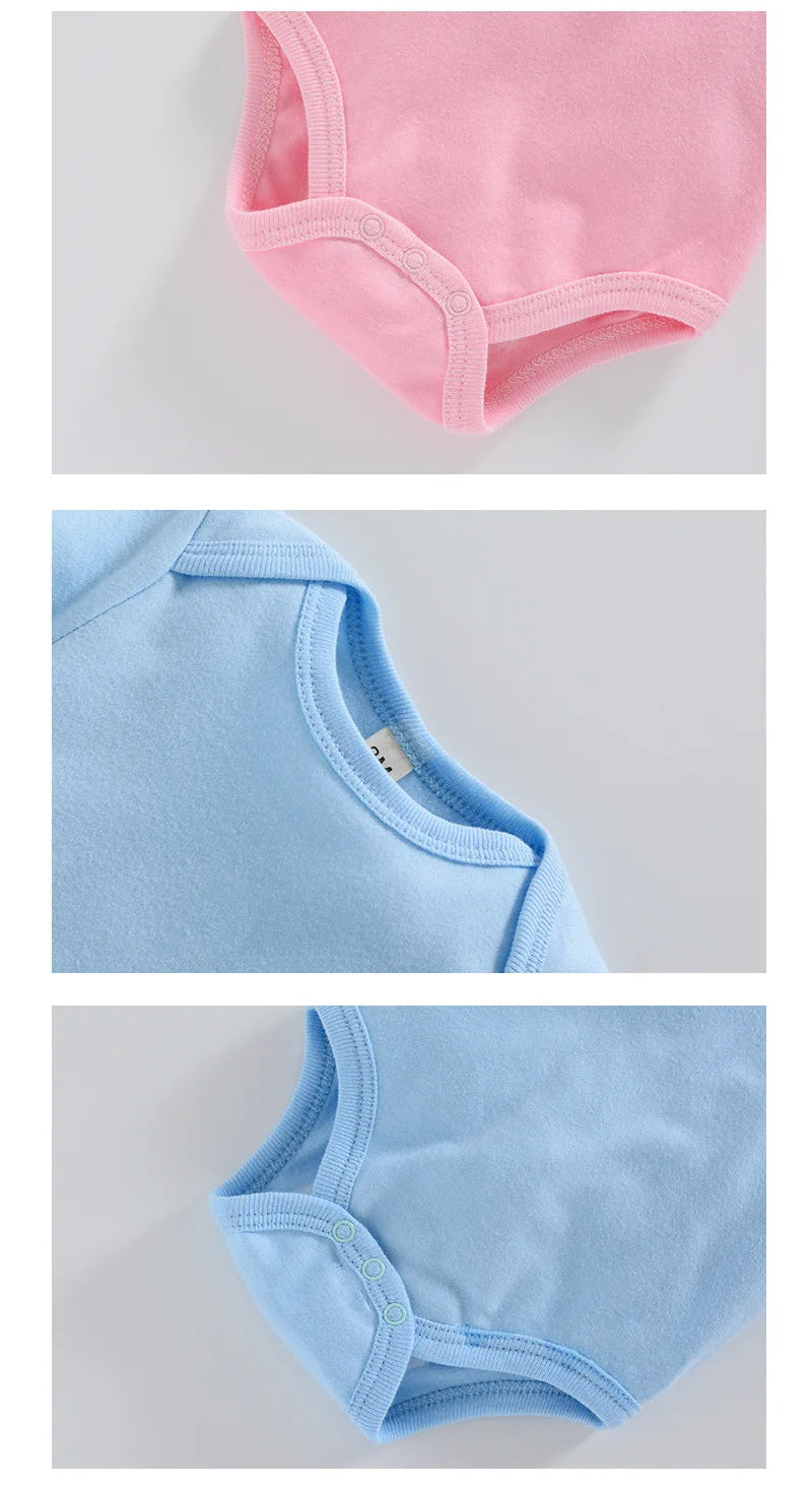 Soft cotton baby bodysuit set