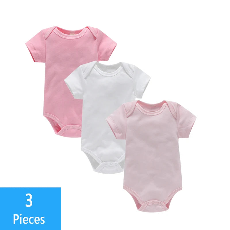Soft cotton baby bodysuit set