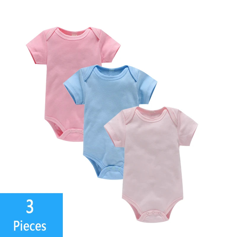 Soft cotton baby bodysuit set