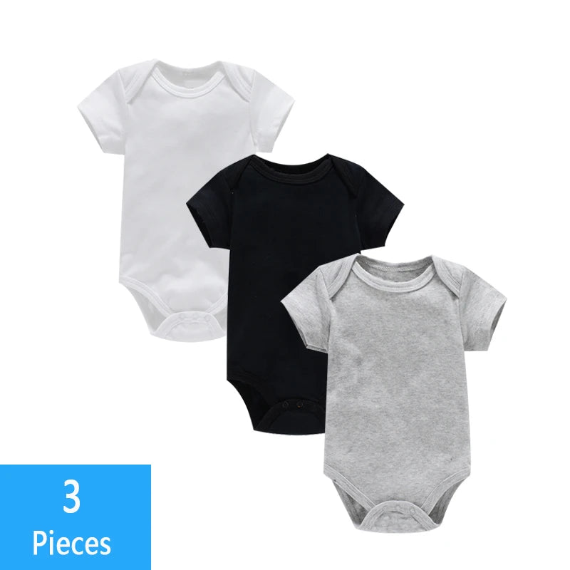 Soft cotton baby bodysuit set