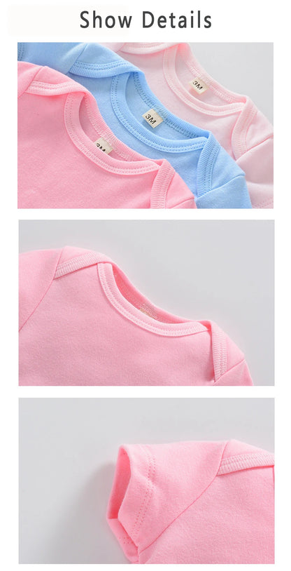 Soft cotton baby bodysuit set