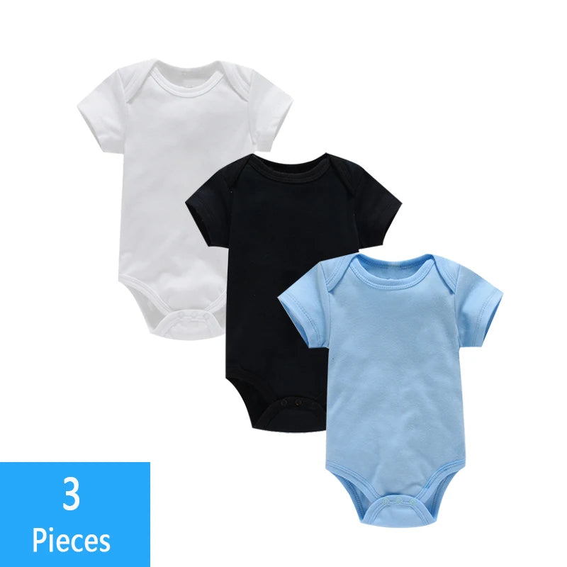Soft cotton baby bodysuit set