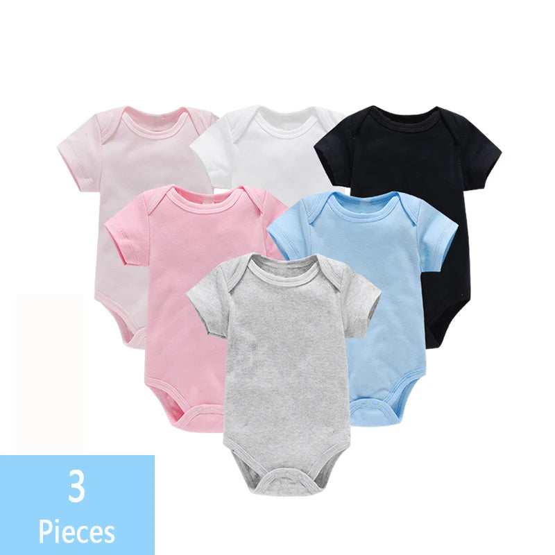 Soft cotton baby bodysuit set