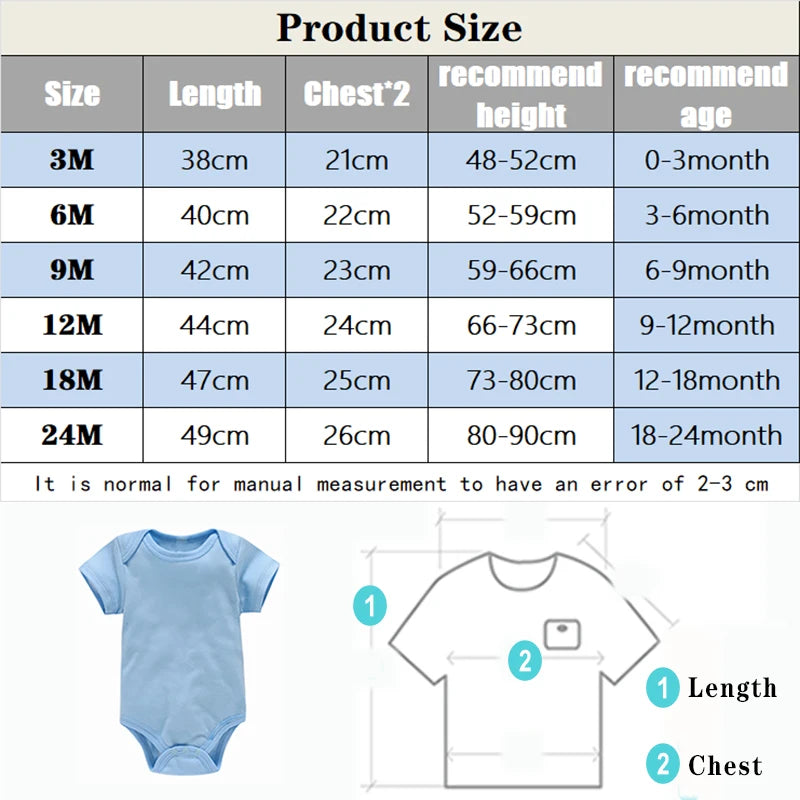 Soft cotton baby bodysuit set