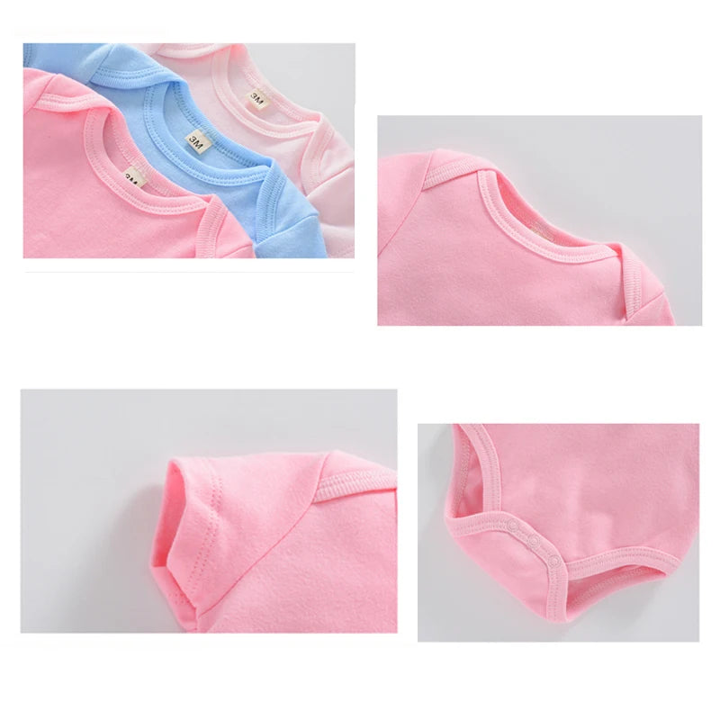 Soft cotton baby bodysuit set
