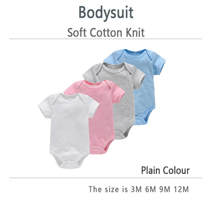 Soft cotton baby bodysuit set