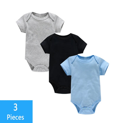 Soft cotton baby bodysuit set