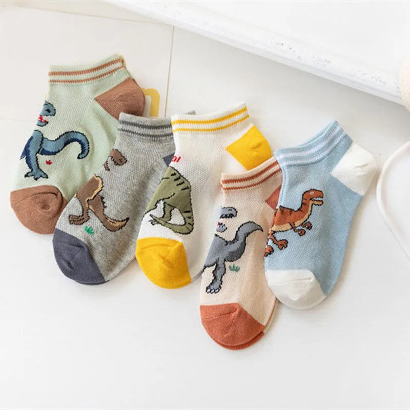Comfy Dino Socks for Kids-5 pairs