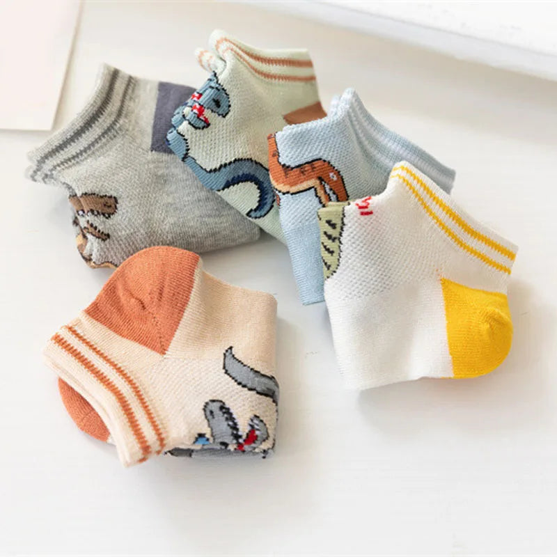 Comfy Dino Socks for Kids-5 pairs