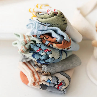Comfy Dino Socks for Kids-5 pairs