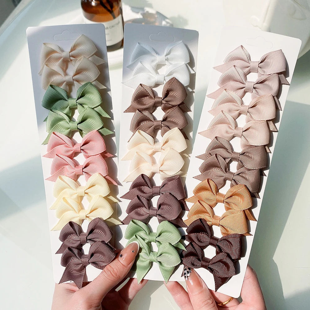 Baby Bow Hair Clips 10 piece set