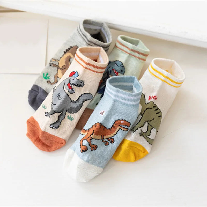 Comfy Dino Socks for Kids-5 pairs