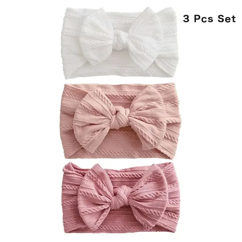 Soft Baby Bow Headbands- 3 piece set