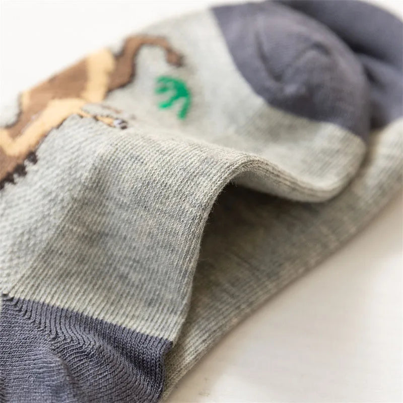 Comfy Dino Socks for Kids-5 pairs
